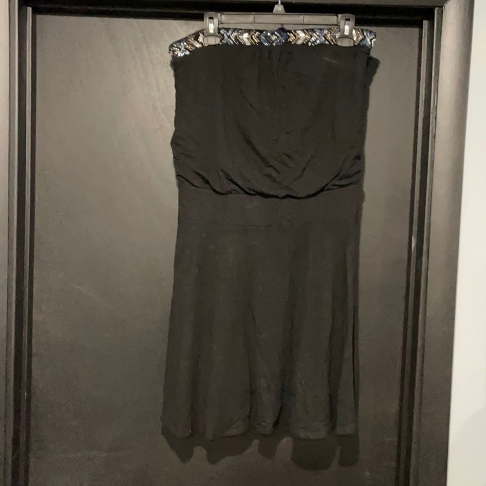 Strapless cotton super soft summer dress. Fun bling around the top